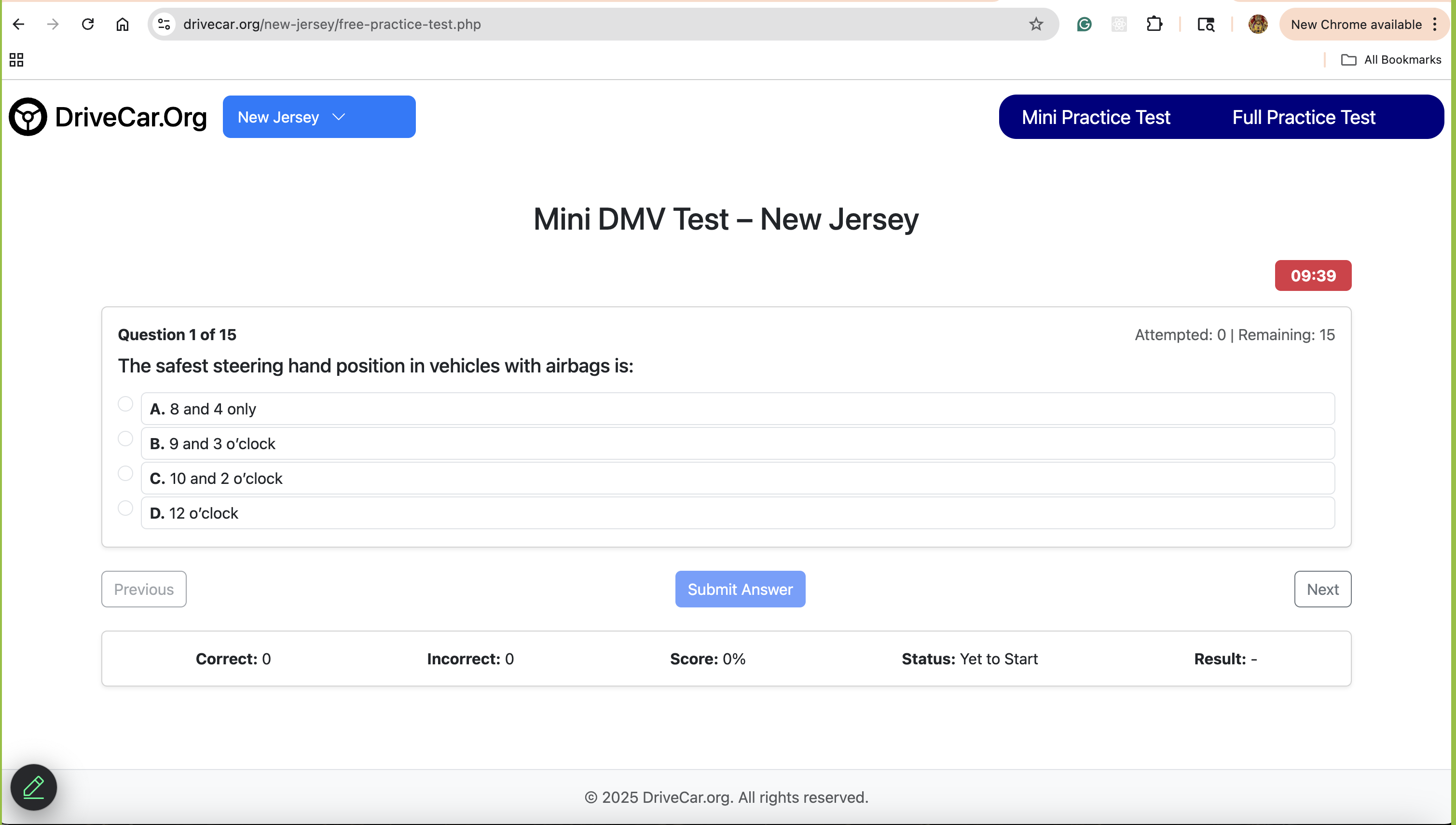 DriveCar.org Mini Test